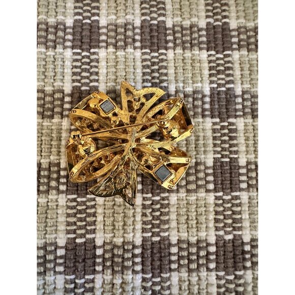 Joan Rivers Gold-Tone Brooch With Multicolored Rhinestones & Enamel 2.5" Diamete - Picture 6 of 14